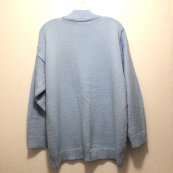 Vintage Amanda Scott 2X v- neck baby blue pullover faux pearl design sweater - Picture 3 of 8